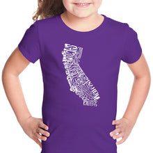 Load image into Gallery viewer, California State - Girl&#39;s Word Art T-Shirt