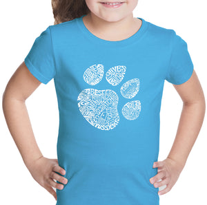 Cat Paw - Girl's Word Art T-Shirt