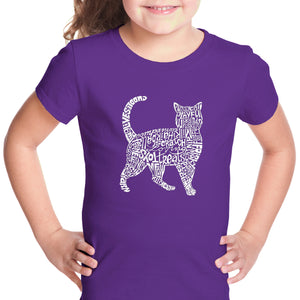Cat - Girl's Word Art T-Shirt