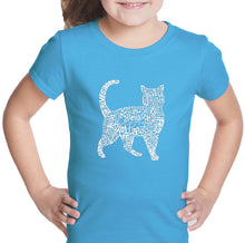 Load image into Gallery viewer, Cat - Girl&#39;s Word Art T-Shirt