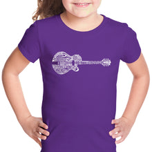 Load image into Gallery viewer, Country Guitar - Girl&#39;s Word Art T-Shirt