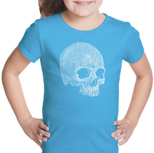 Load image into Gallery viewer, Dead Inside Skull - Girl&#39;s Word Art T-Shirt