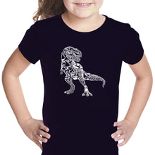 Load image into Gallery viewer, Dino Pics - Girl&#39;s Word Art T-Shirt