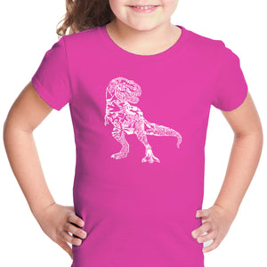 Dino Pics - Girl's Word Art T-Shirt