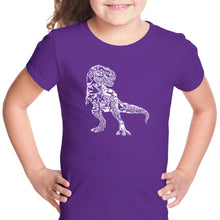 Load image into Gallery viewer, Dino Pics - Girl&#39;s Word Art T-Shirt