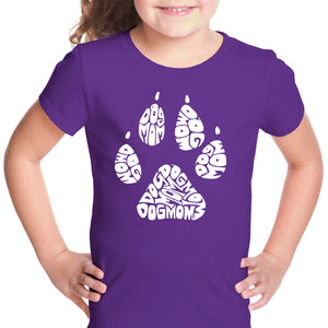 Dog Mom - Girl's Word Art T-Shirt