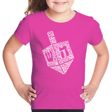 Load image into Gallery viewer, Hanukkah Dreidel - Girl&#39;s Word Art T-Shirt