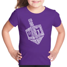 Load image into Gallery viewer, Hanukkah Dreidel - Girl&#39;s Word Art T-Shirt