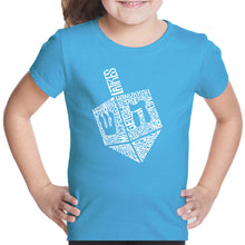 Load image into Gallery viewer, Hanukkah Dreidel - Girl&#39;s Word Art T-Shirt