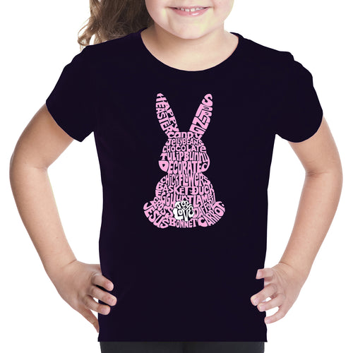 Easter Bunny  - Girl's Word Art T-Shirt