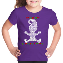 Load image into Gallery viewer, Christmas Elf - Girl&#39;s Word Art T-Shirt