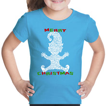 Load image into Gallery viewer, Christmas Elf - Girl&#39;s Word Art T-Shirt