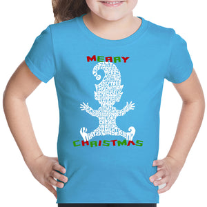 Christmas Elf - Girl's Word Art T-Shirt