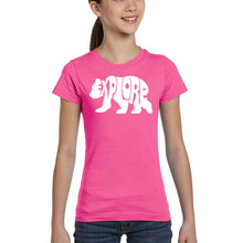 Load image into Gallery viewer, Explore - Girl&#39;s Word Art T-Shirt