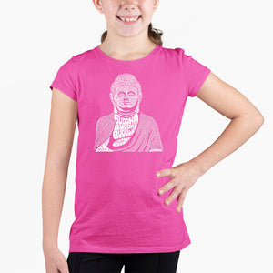 Buddha  - Girl's Word Art T-Shirt