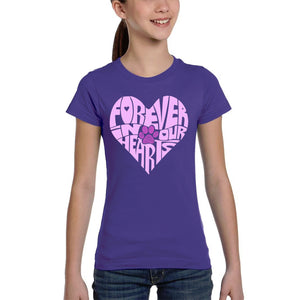 Forever In Our Hearts - Girl's Word Art T-Shirt