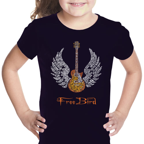 LYRICS TO FREE BIRD - Girl's Word Art T-Shirt