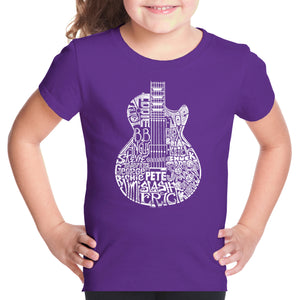 Rock Guitar - Girl's Word Art T-Shirt