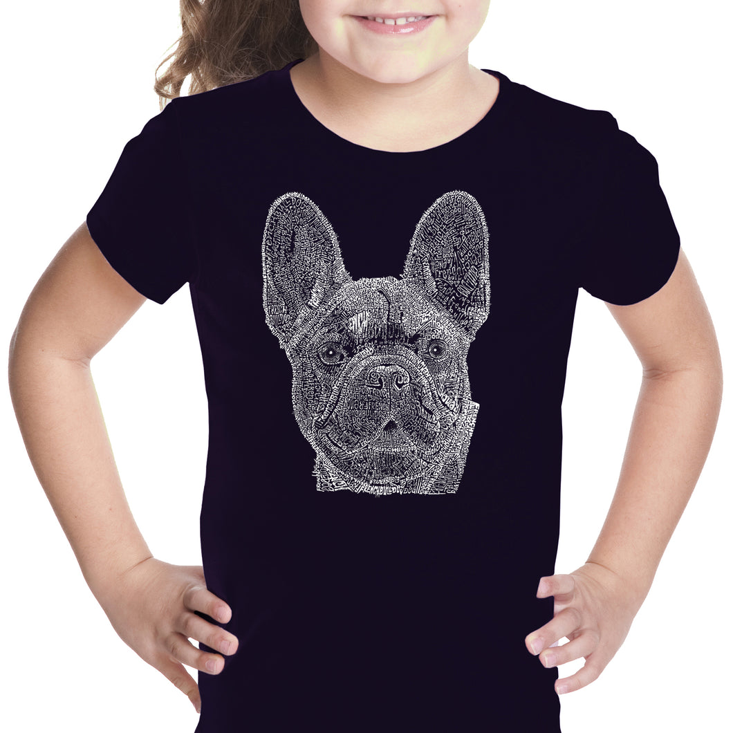 French Bulldog - Girl's Word Art T-Shirt