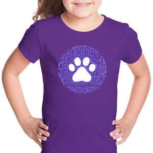 Gandhi's Quote on Animal Treatment - Girl's Word Art T-Shirt