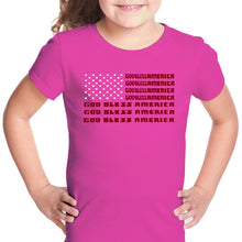 Load image into Gallery viewer, God Bless America - Girl&#39;s Word Art T-Shirt