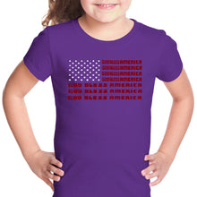 Load image into Gallery viewer, God Bless America - Girl&#39;s Word Art T-Shirt