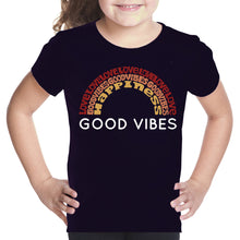 Load image into Gallery viewer, Good Vibes - Girl&#39;s Word Art T-Shirt