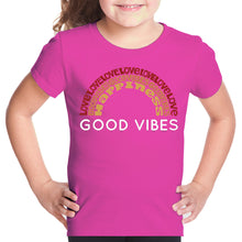 Load image into Gallery viewer, Good Vibes - Girl&#39;s Word Art T-Shirt
