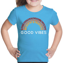 Load image into Gallery viewer, Good Vibes - Girl&#39;s Word Art T-Shirt