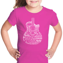 Load image into Gallery viewer, Languages Guitar - Girl&#39;s Word Art T-Shirt