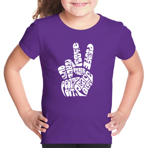 Peace Out  - Girl's Word Art T-Shirt