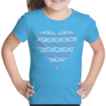 Load image into Gallery viewer, XOXO Heart  - Girl&#39;s Word Art T-Shirt