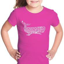 Load image into Gallery viewer, Humpback Whale - Girl&#39;s Word Art T-Shirt