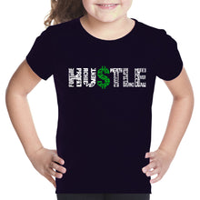 Load image into Gallery viewer, Hustle  - Girl&#39;s Word Art T-Shirt