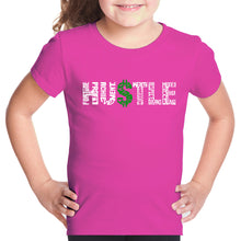 Load image into Gallery viewer, Hustle  - Girl&#39;s Word Art T-Shirt