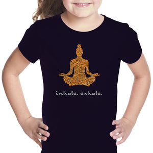 Inhale Exhale - Girl's Word Art T-Shirt