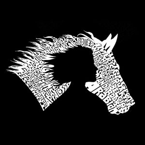 Girl Horse - Girl's Word Art Crewneck Sweatshirt
