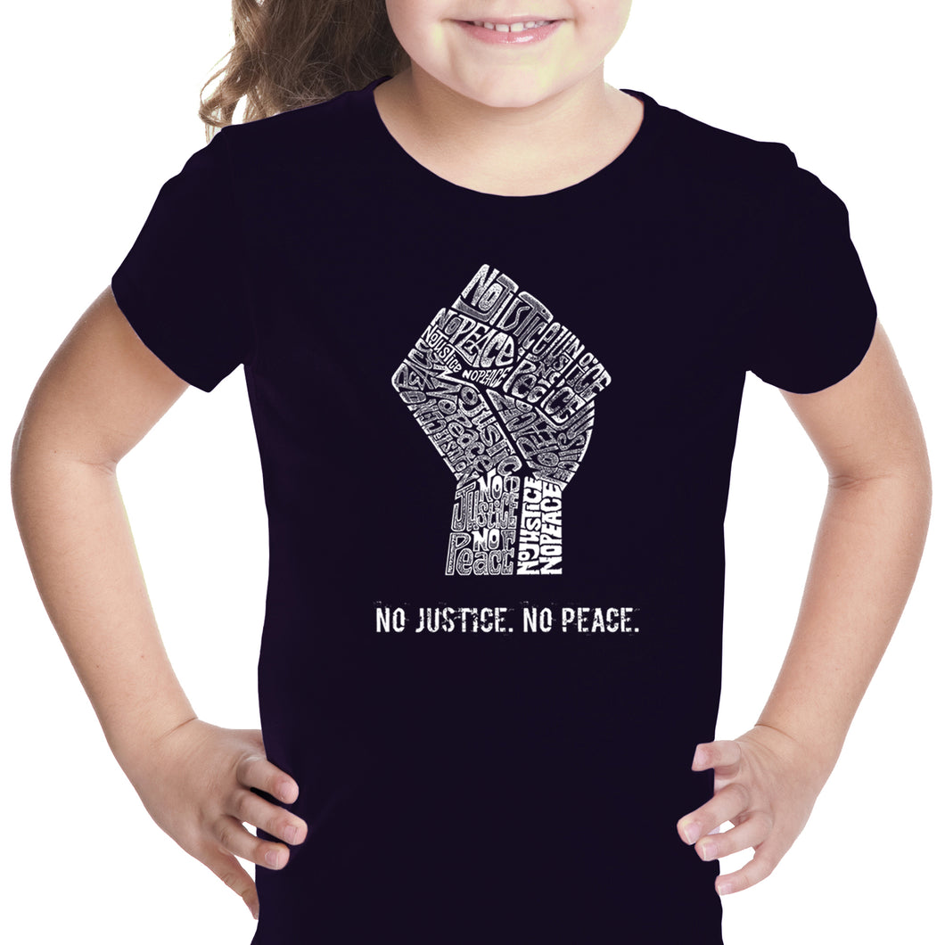 No Justice, No Peace - Girl's Word Art T-Shirt