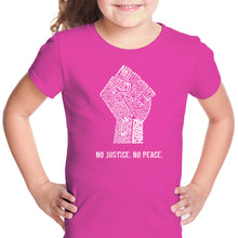 Load image into Gallery viewer, No Justice, No Peace - Girl&#39;s Word Art T-Shirt