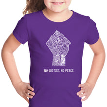 Load image into Gallery viewer, No Justice, No Peace - Girl&#39;s Word Art T-Shirt