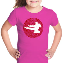 Load image into Gallery viewer, Types of Martial Arts - Girl&#39;s Word Art T-Shirt