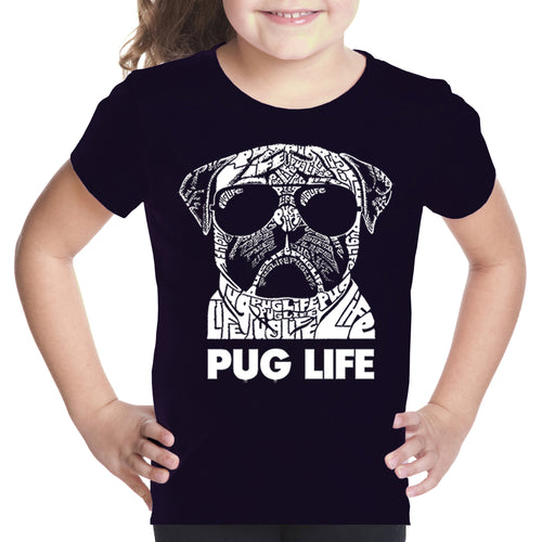 Pug Life - Girl's Word Art T-Shirt