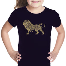 Load image into Gallery viewer, Lion - Girl&#39;s Word Art T-Shirt