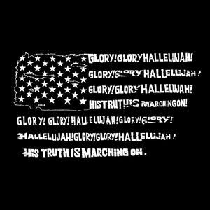 Glory Hallelujah Flag  - Men's Raglan Baseball Word Art T-Shirt