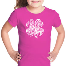 Load image into Gallery viewer, Feeling Lucky - Girl&#39;s Word Art T-Shirt