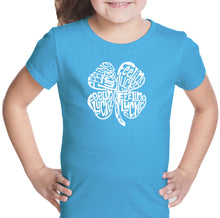 Load image into Gallery viewer, Feeling Lucky - Girl&#39;s Word Art T-Shirt