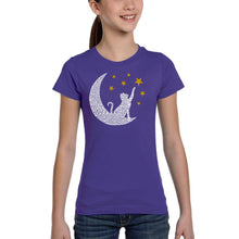 Load image into Gallery viewer, Cat Moon - Girl&#39;s Word Art T-Shirt