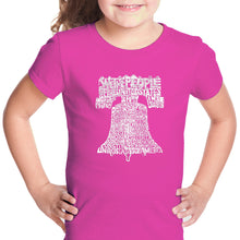 Load image into Gallery viewer, Liberty Bell - Girl's Word Art T-Shirt