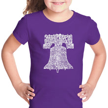 Load image into Gallery viewer, Liberty Bell - Girl's Word Art T-Shirt