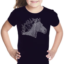 Load image into Gallery viewer, Horse Mane - Girl&#39;s Word Art T-Shirt